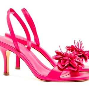 Larroude Vibrant Pink Floral Heels